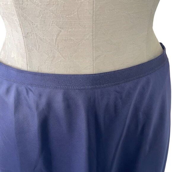 Victorias Secret Womens Skirt Size Medium Blue Satin Slip Midi Elastic Waist - Picture 4 of 8